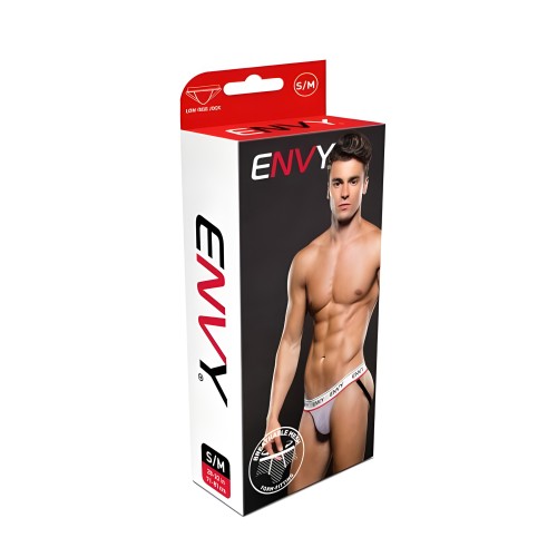 Envy Logo Lowrise Mesh Jock - White