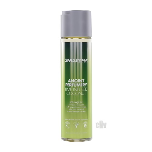Aceite de Masaje Evolved Anoint Infusion de Coco y Lima - 4 Oz.