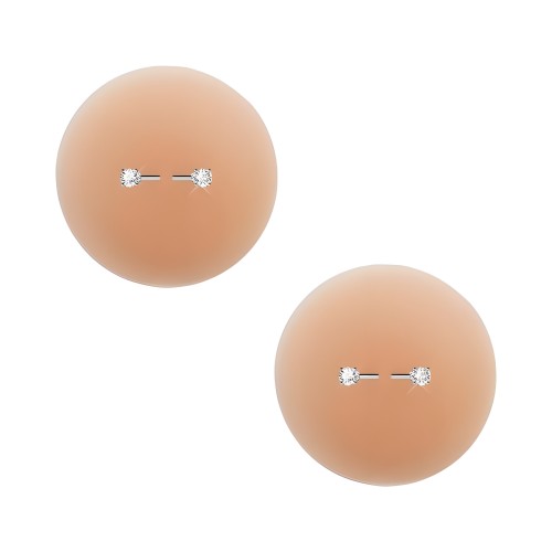 Pasties de Silicona Reutilizables Neva Nude Peek-a-boo con Brillo
