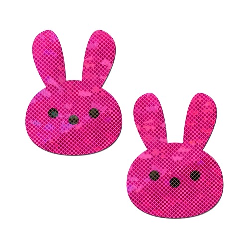 Pastease Glittery Pink Bunny Nipple Pasties - Fun Accessory