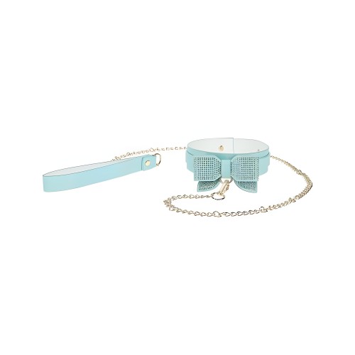 Ouch! Paris Collection Collar With Leash - Blue