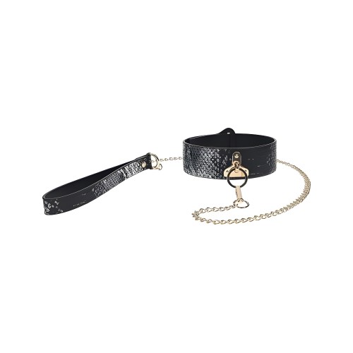 Ouch! Florence Collection Collar With Leash Black