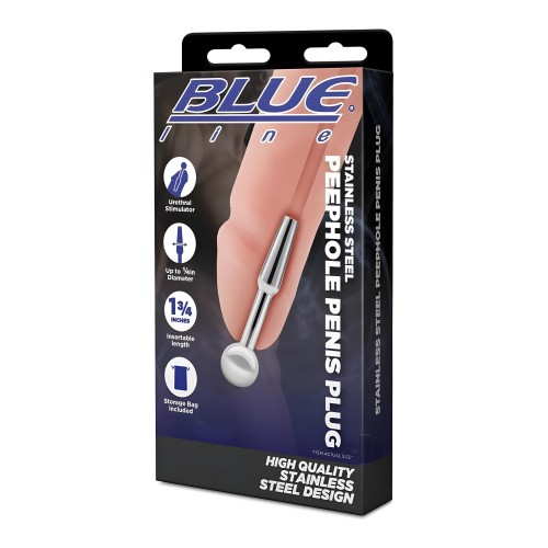 Plug de Pene de Acero Inoxidable Blueline con Mirilla