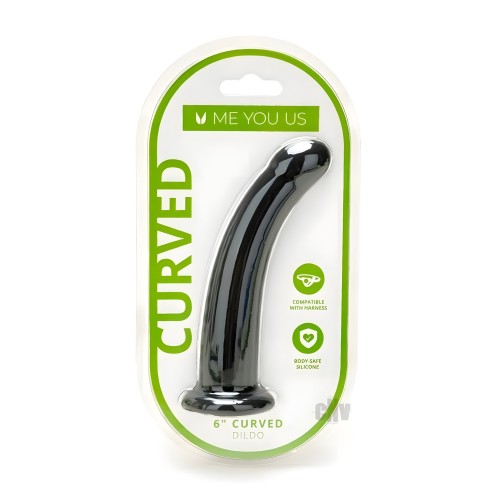 Myu Curved Silicone Dildo 6 Black - Pleasure Toy