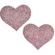 Heart Shaped Glitter Pasties Pink O/S