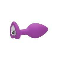 Plug Anal Corazón Diamante Regular Púrpura