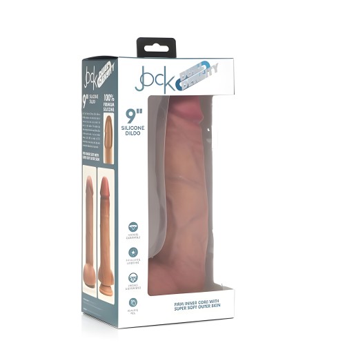 Jock Dual Density Silicone Dildo With Balls 9in Light