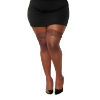 Medias de Red Con Costura Trasera Espresso Q/S - Lencería Femenina