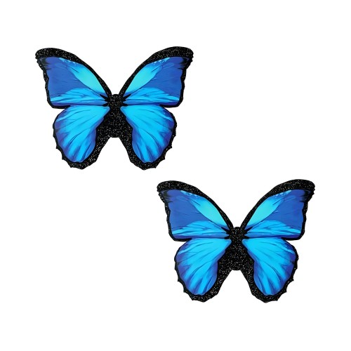 Neva Nude Pasty Butterfly Blue/Black Glitter
