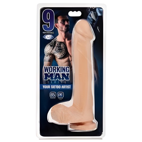 Cloud 9 Working Man 9" Dong - Light Skin Tone