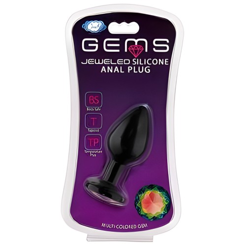 Cloud 9 Gems Black Silicone Anal Plug Medium