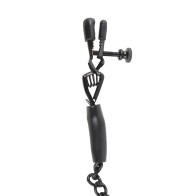 Fetish Fantasy Adjustable Nipple Chain Clamps Black