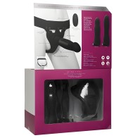 Body Extensions Hollow Strap-on Set with Clitoral Vibrator - Black