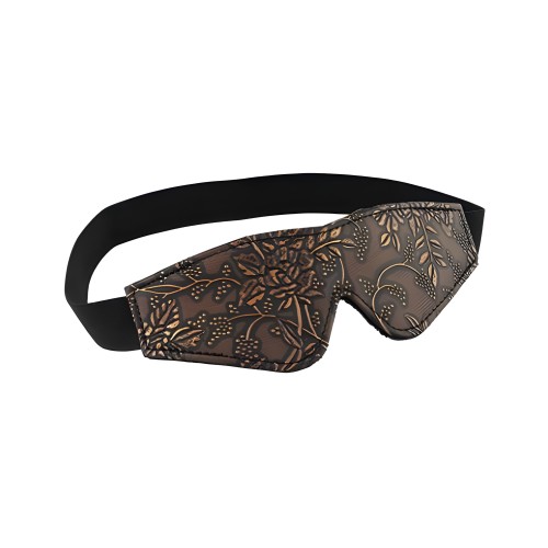 Antifaz con Estampado Floral y Forro de Piel Sintética - Marrón