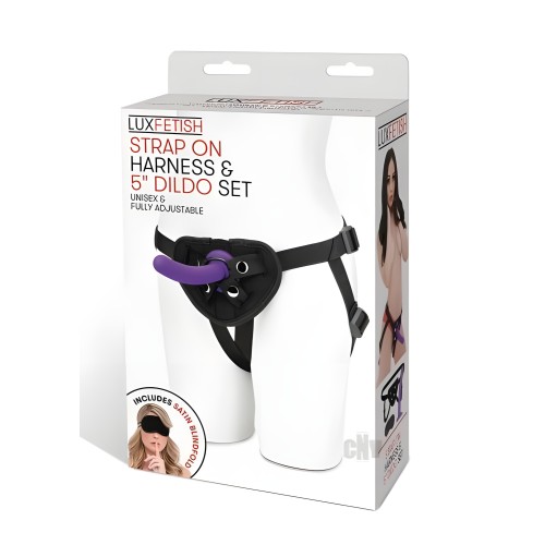 Lux Fetish Strap-on Harness 5 In. Dildo Set