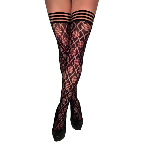 Kixies Elle Black Fishnet Diamond Size B