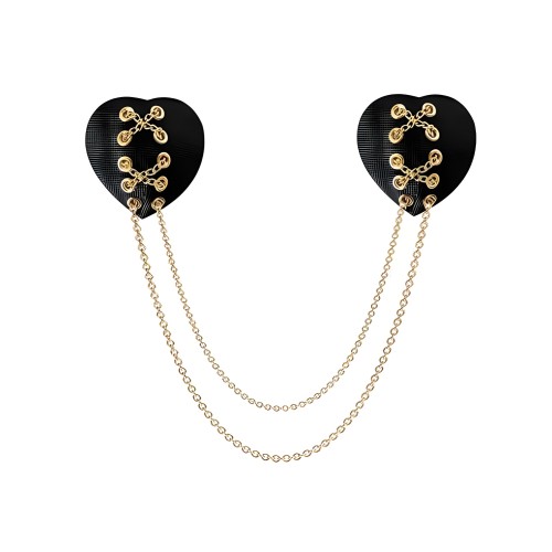 Neva Nude Two Heart Pasties - Black