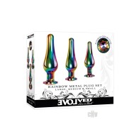 Evolved Rainbow Metal Plug Set - 3 Sizes