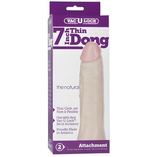 Pene Natural Delgado Vac-U-Lock 7" - Beige