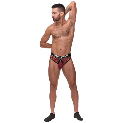MP Cock Pit Net Thong - Black