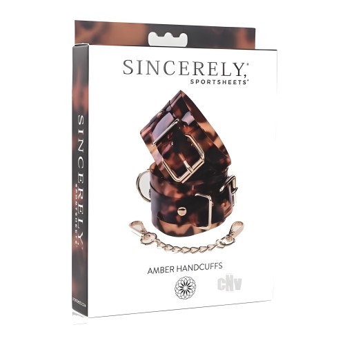 Sincerely Amber Hand Cuffs - Stylish Restraints