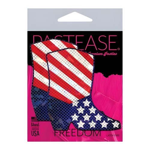 Pastease Cowboy Boot Nipple Pasties - Red/White/Blue