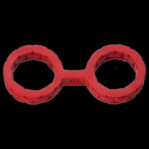 Japanese Bondage Silicone Cuffs Red - Comfort & Restraint