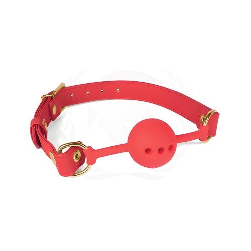 Gag de Silicona Roja de 46 Mm con Correa de PU Roja