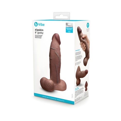 B-vibe Slipskin Girthy 8-Inch Dildo Brown