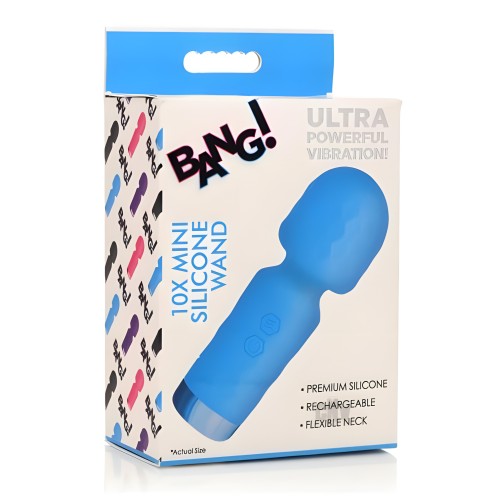 Bang 10x Mini Silicone Wand Blue - Discreet Pleasure