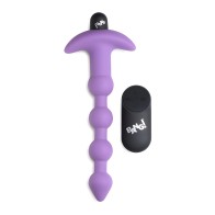 Remote Control Vibrating Silicone Anal Beads - Purple