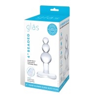 Plug Anal de Vidrio con Perlas y Base 4