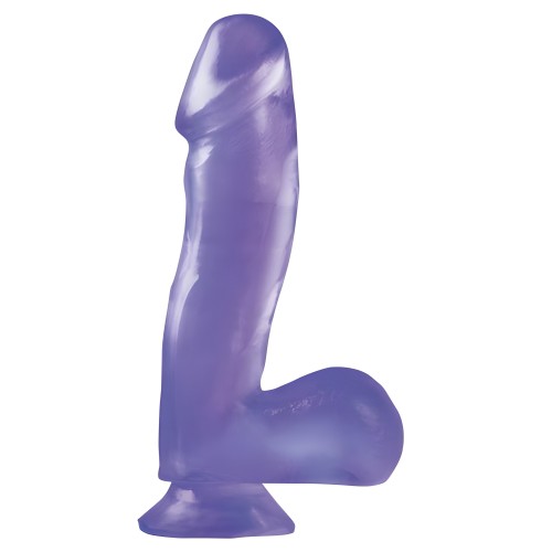 Basix Rubber Works 6.5" Dong with Suction Cup - Purple