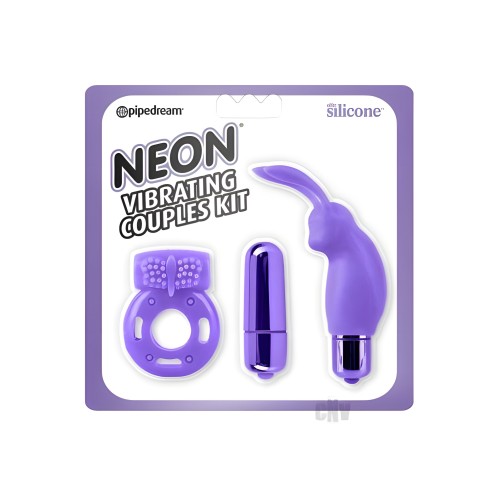 Neon Luv Touch Vibrating Couples Kit - Purple