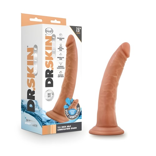 Dildo Autolubricante Dr. Skin Glide 7.5 Pulgadas - Mocha