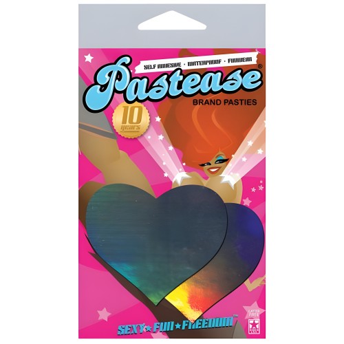 Pasties Corazón Holográfico Plateado