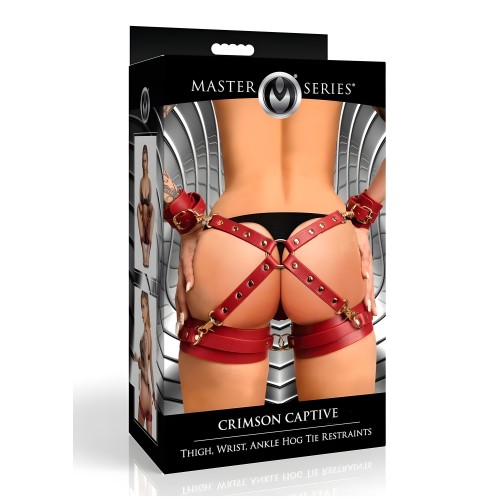 Ms Crimson Captive Hog Tie Restraints
