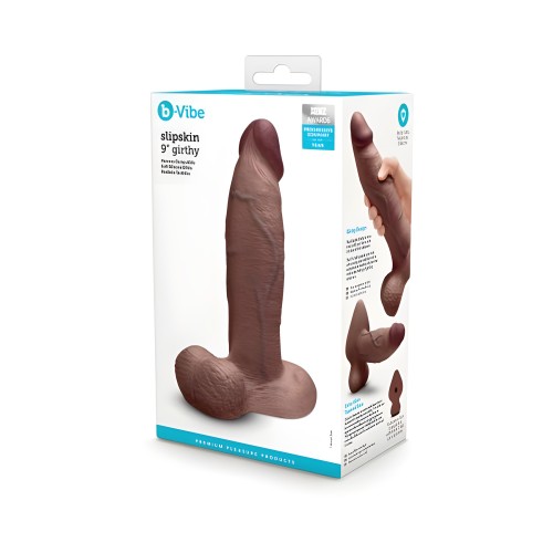 B-vibe Slipskin Dildo Girthy 9 Brn