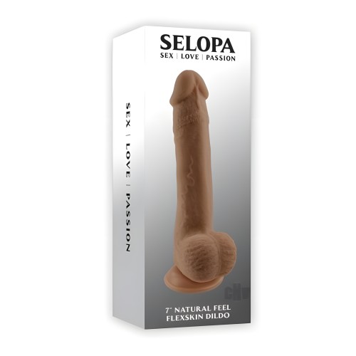 Dildo Flexskin Natural Selopa - 7 Pulgadas Oscuro