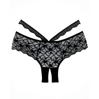Adore Heartbreaker Panty - Black O/S - Flirty Lace Design
