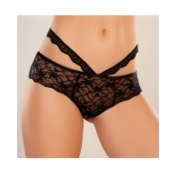 Adore Heartbreaker Panty - Black O/S - Flirty Lace Design