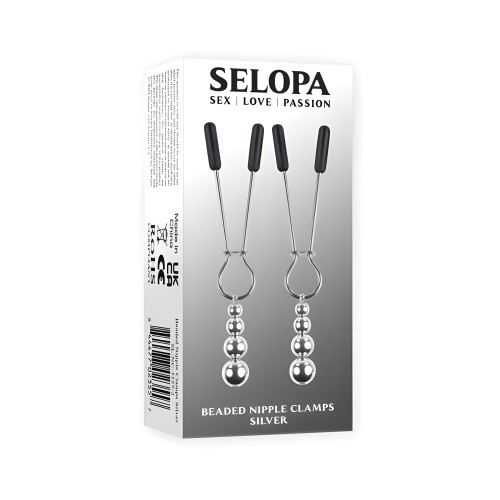 Selopa Beaded Nipple Clamps Stainless Steel Silver