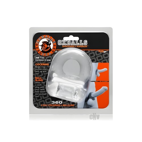 Anillo de Pene y Sling para Testículos 360 - Transparente