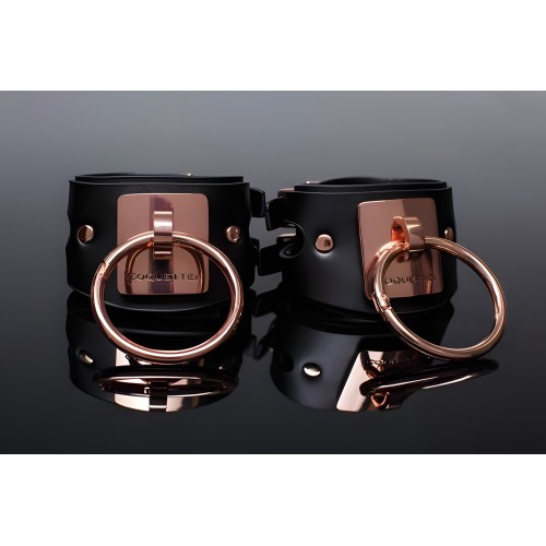 Pleasure Collection Adjustable Handcuffs - Black/Rose Gold