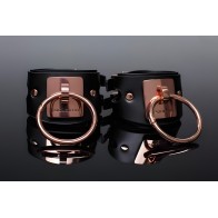 Pleasure Collection Adjustable Handcuffs - Black/Rose Gold