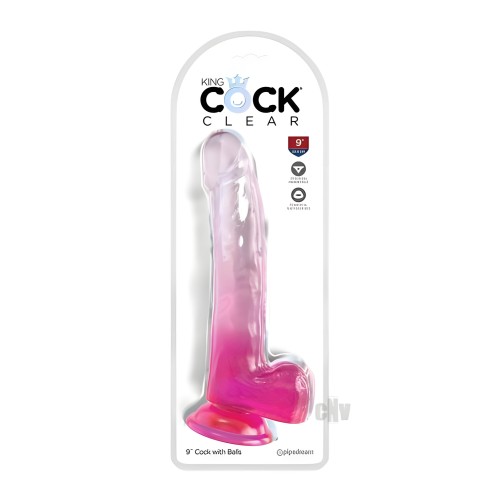 Kc 9 Cock Clear W/balls Pink