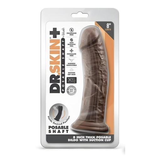 Dr Skin Plus Thick Pose Dildo 8 Chocolate