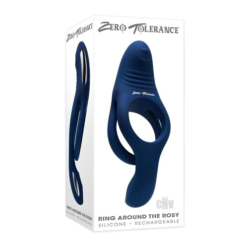 Zero Tolerance Ring Around The Rosy Rechargeable Vibrating Dual C-ring Silicone Blue