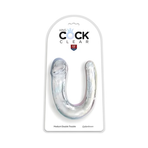 King Cock Clear Medium Double Trouble - Double-Ended Dildo