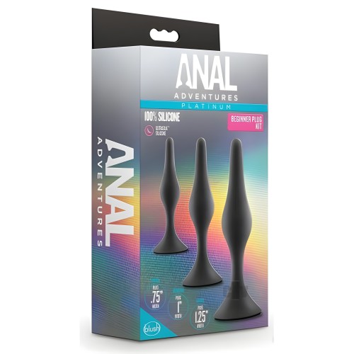 Kit de Plug Anal Platinum Silicone - Negro